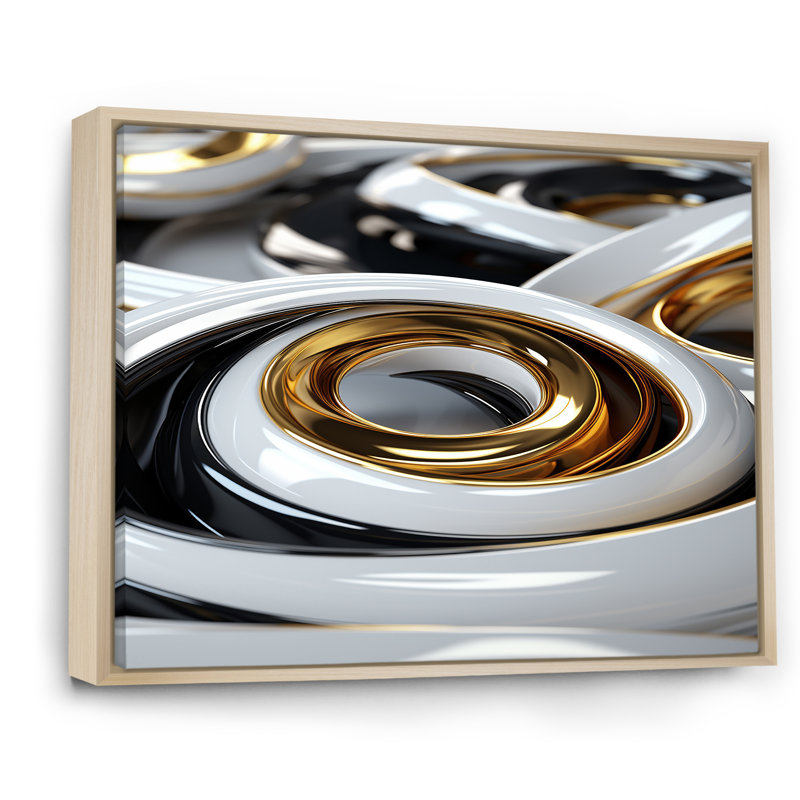 Liquid Minimal Abstract - Print on Canvas, 20" H x 12" W x 1" D, Natural Floater Framed