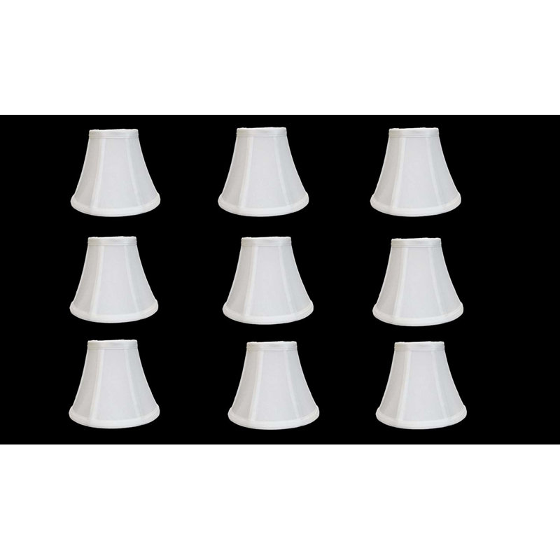 Abat-jour cloche en soie / shantung 5 po (à pince), Blanc cassé