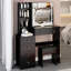 Meuble-lavabo de 37 po et tabouret de chevet gauche 37 po, miroir à DEL tactile avec réglage de la luminosité tricolore, rangement à grande capacité, design américain, option d'habillage noir