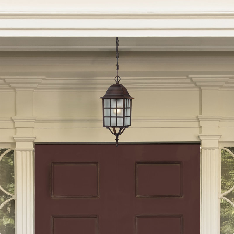 Lanterne suspendue d'extérieur à 1 ampoule H 15,75 po Gillian, Bronze rustique