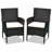 2 PCS Rattan Wicker Dining Chairs With Cushions And Anti-Slip Foot, Patio Stackable Chairs Set For Backyard, Garden, Lawn, Dark Coffee