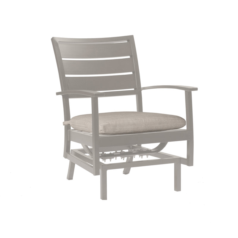 Charleston Aluminum Patio Lounge Chair with Cushions, Oyster, Cast Mist