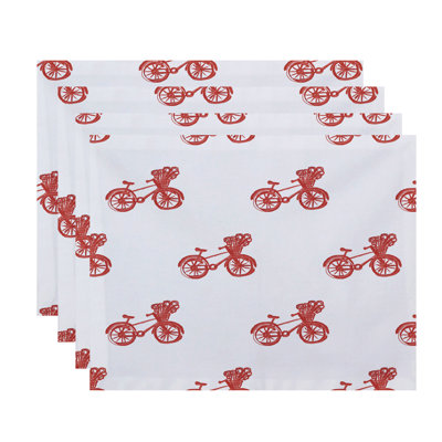 Ensemble de napperons 4 pièces Bicyclettes