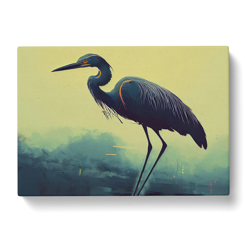 Blessed Heron Bird - Wrapped Canvas, 35cm H x 50cm W x 3cm D