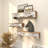 Cream Wooden Scroll Carved 3 Shelves Room Wall Shelf, Set of 3 19", 24", 28"W