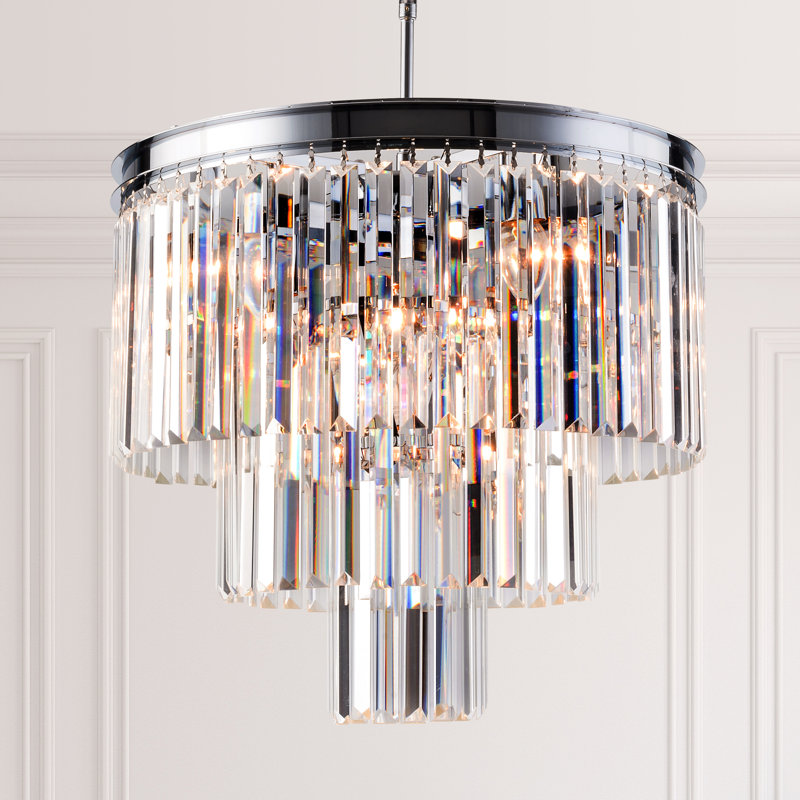Chrome Crystal 7-Light Drum Pendant Chandelier