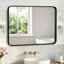 Aluminum Framed Rounded Rectangle Mirror, Wall Mounted Bathroom Vanity Mirror, Modern Horizontal/Vertical Entryway Wall Mirror-1058387005-1058387003