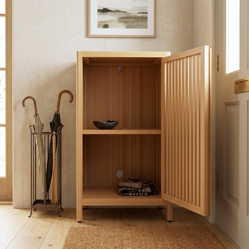 Armoire de rangement de salle de bain en bambou, armoire de plancher autoportante avec porte et tablette pour salle de bain, salon, chambre à coucher, couloir, cuisine
