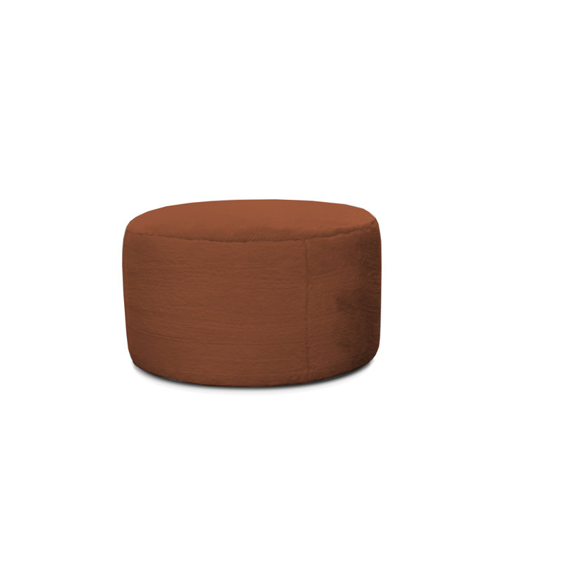 72cm Wide Circle Pouffe Ottoman, Orange
