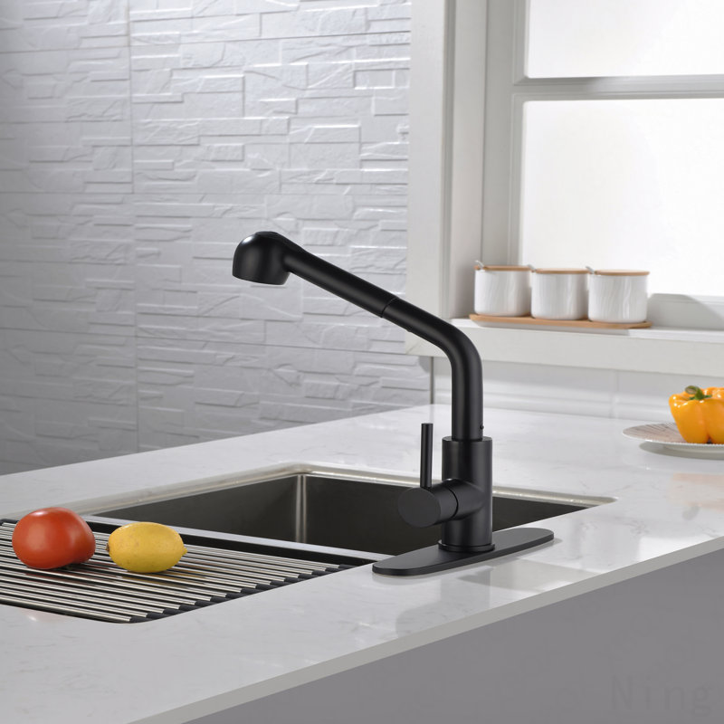 Robinet de cuisine à poignée simple avec douchette extractible