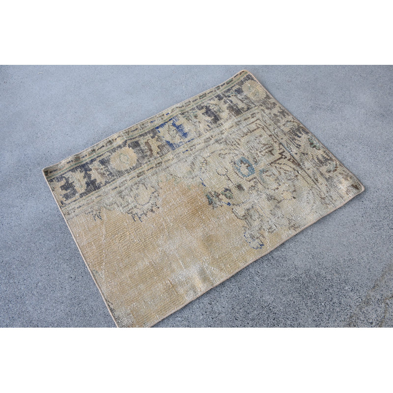 Tapis patchwork rétro, beige 30,3 x 40,2 po