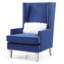 Élégante chaise longue bleue à accoudoirs carrés