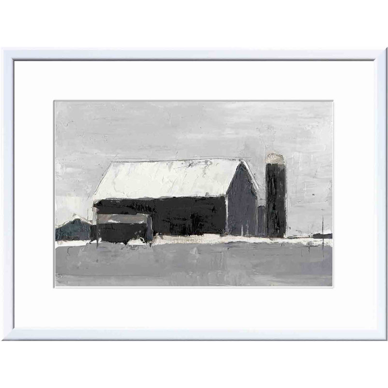 Dynamic Barn I Painting by Ethan Harper, White, 12"H x 12"W
