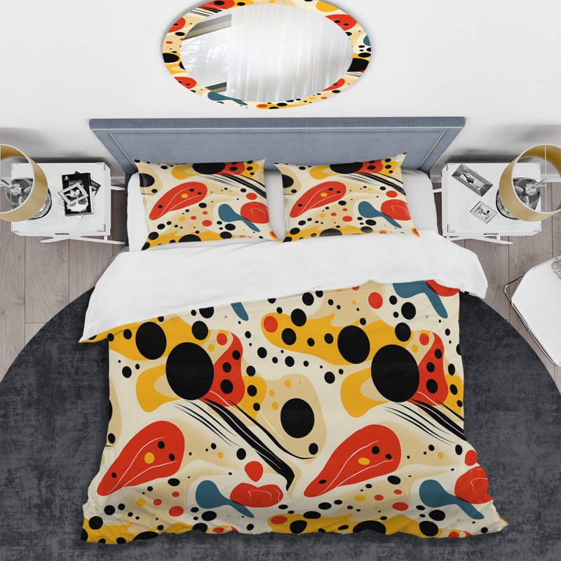Ensemble de housse de couette Red Popart Lichtenstein Lines Matrix IV, Housse de couette pour grand lit et 2 taies décor