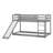 Heavy Duty Wood Twin Over Twin  Size Bunk Bed With Full-Length Guardrail, Convertible Slide And Ladder-1314795495