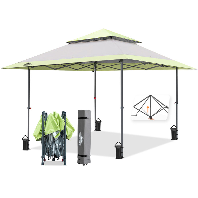 Gray Steel 13x13 Pop-Up Canopy Tent with UV Protection