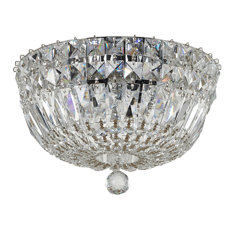 Ida 4-Light Gold Flush Mount With Clear Crystal Accents