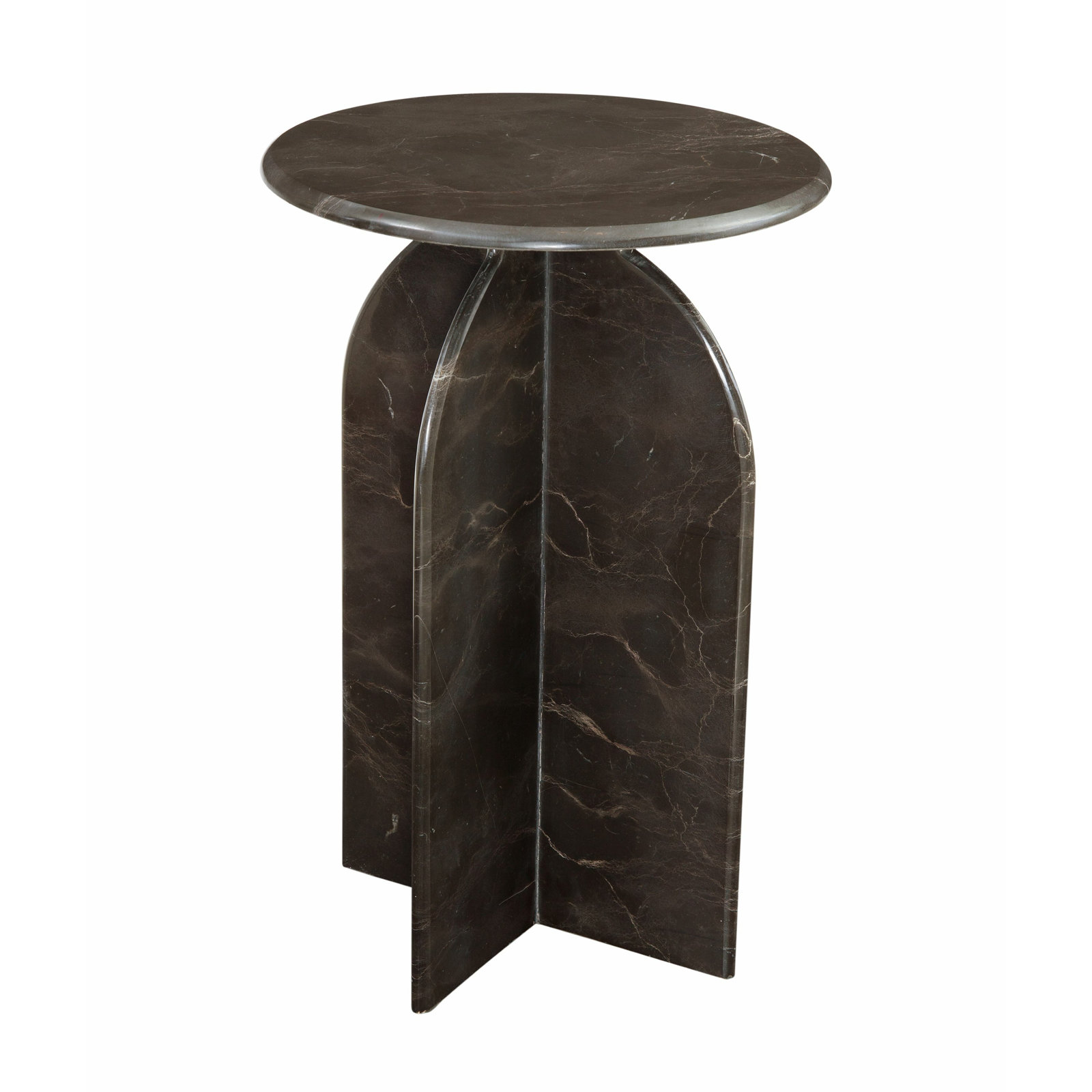 Aquitaine 16" Genuine Marble End Table, Brown