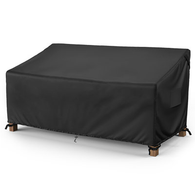 Classic Shield 3-seater Outdoor Couch Cover Waterproof, 80 Inch Heavy Duty Polyester Patio Sofa Cover With Double-stitched Seams, Black, Durable Weath by Latitude Run
