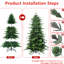 Arbre de Noël de 6,5 pi + PE - 2142 pointes, plein et d'aspect, branches articulées pour une installation rapide, base fiable avec structure d'assemblage rapide naturelle de 2146 pointes, support en métal