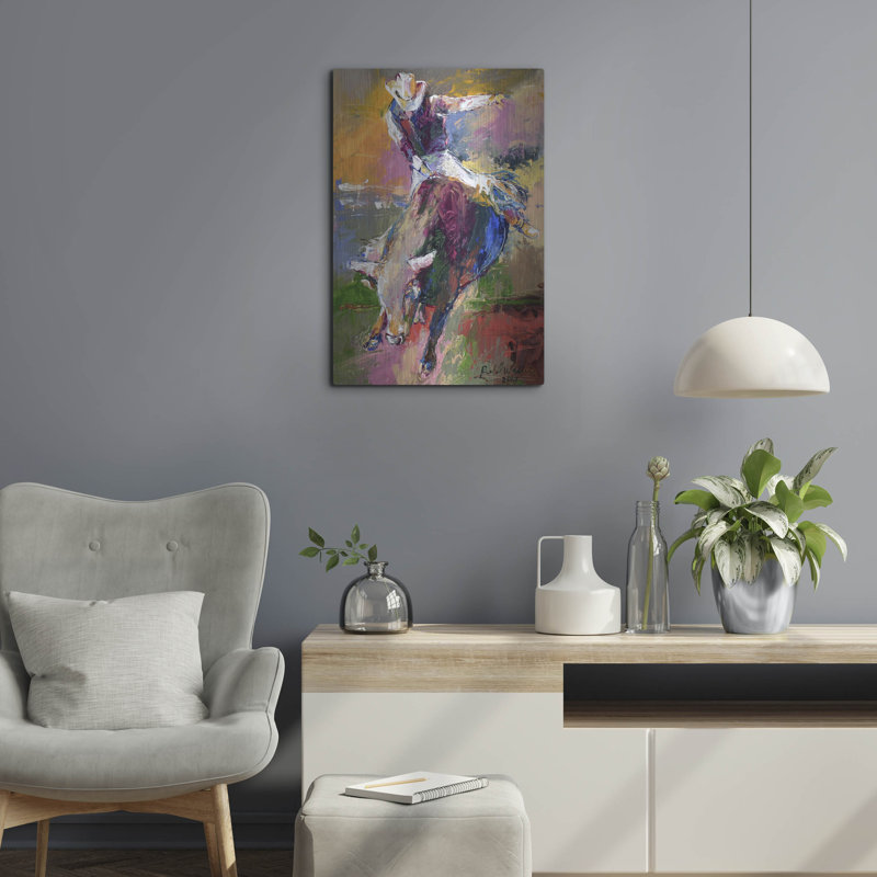 Luxe Bull Art «Bull Rider» par Richard Wallich, Me «Bull Rider» par Richard Wallich, H 24 po x l 16 po