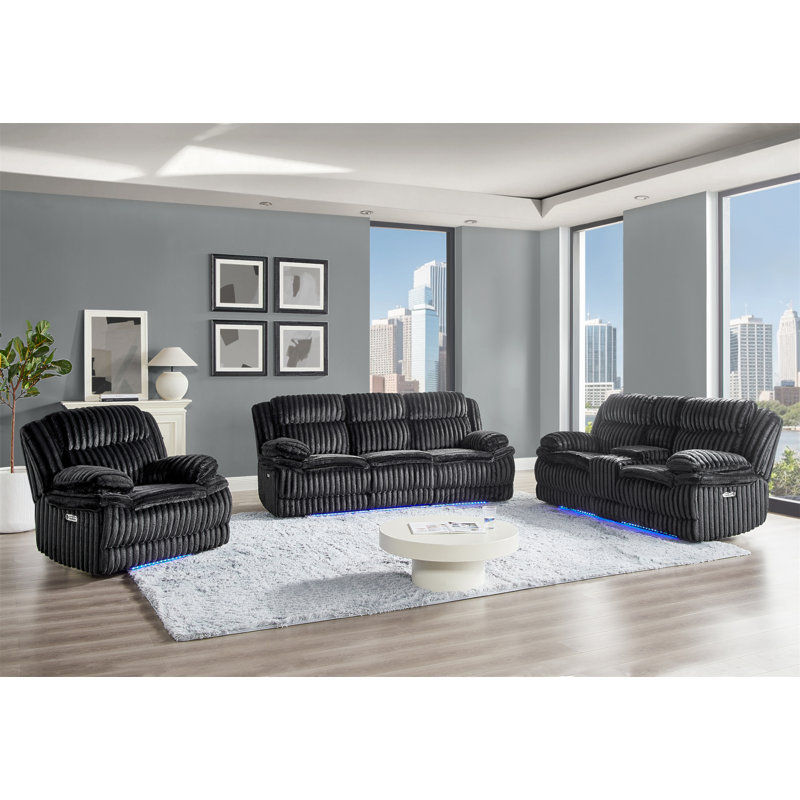 Fauteuil inclinable électrique WINSTON BLACK avec DEL