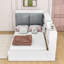 Lit plateforme simple en bois avec tablettes de rangement et 2 tiroirs Aryabella-538722106