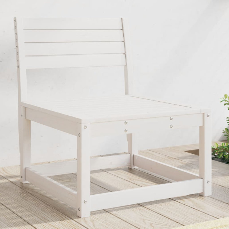 Garden Sofa Solid Wood Pine, White