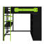 Structure de lit contemporaine avec bureau et garde-robe combinés, rehaussée par une atmosphère à DEL programmable-767788553