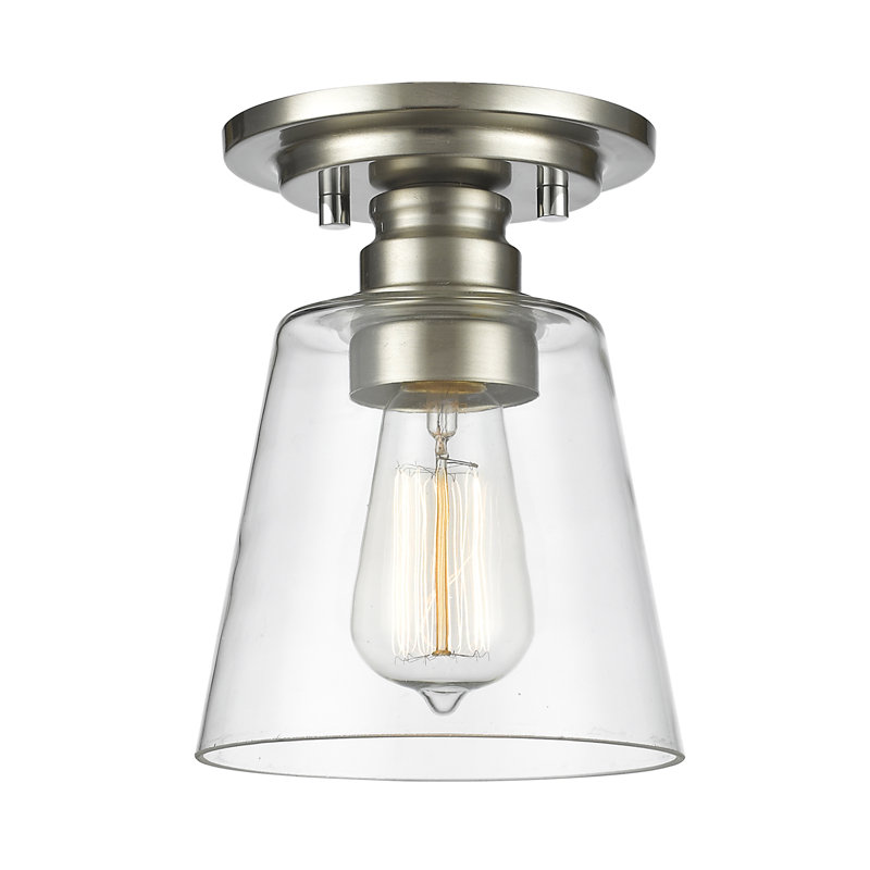 Plafonnier encastré à 1 lumière de 7 po Jantz, Nickel brossé