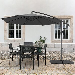 Beeram 120'' Round Cantilever Umbrella with Counterweight