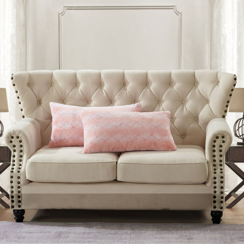Floral Rectangular Lumbar Pillow Cover, Rose Quartz