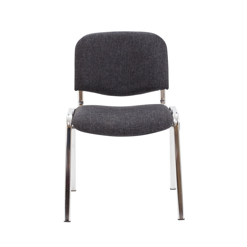 Nanami Waiting Room Chair, Charcoal Pyra, Chrome