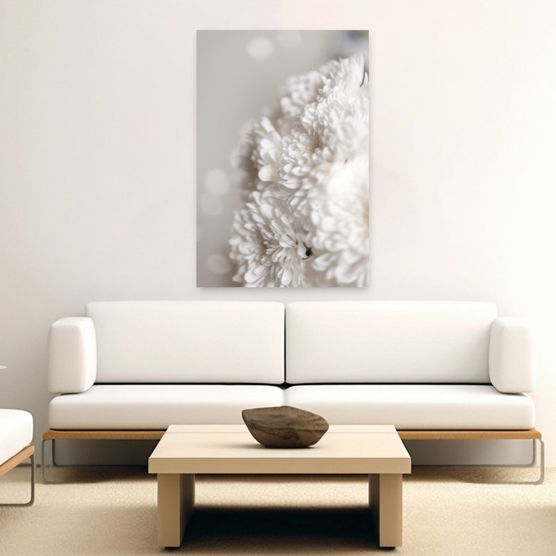 Art contemporain, art contemporain abstrait fleur de chrysanthème, H 60 po x l 40 po