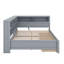 Lit de jour moderne double avec 2 tiroirs, cadre de lit en bois avec tablettes de rangement et ports USB-794757201-794757200