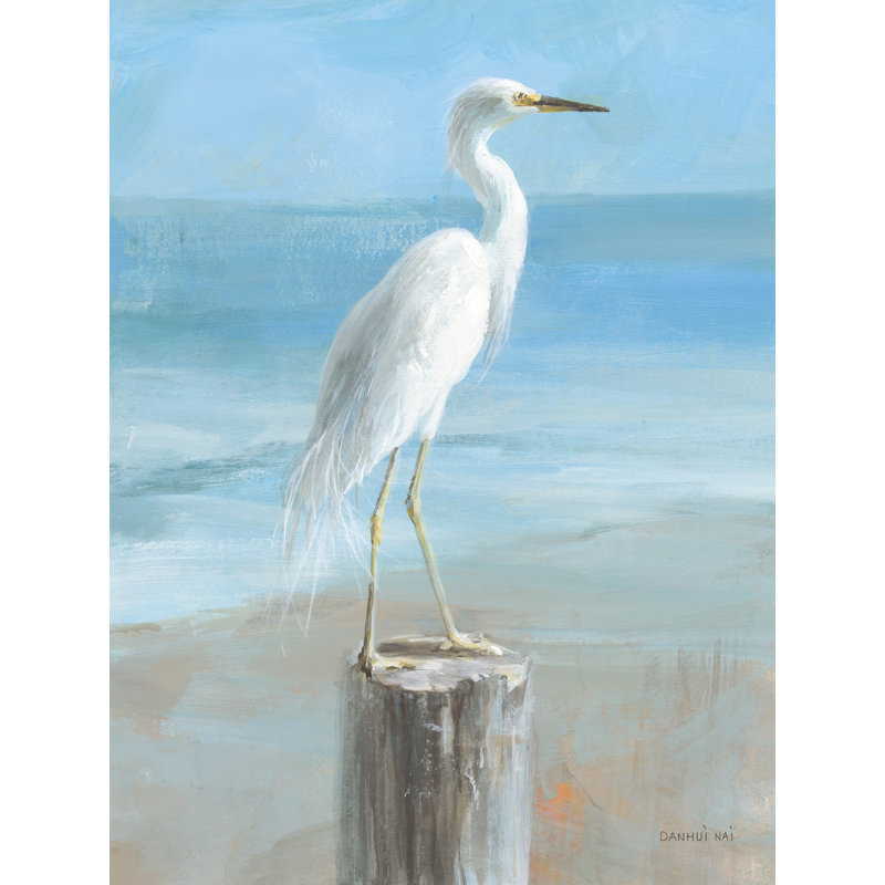 " Seaside Egret Crop " by Danhui Nai, 24" H x 18" W