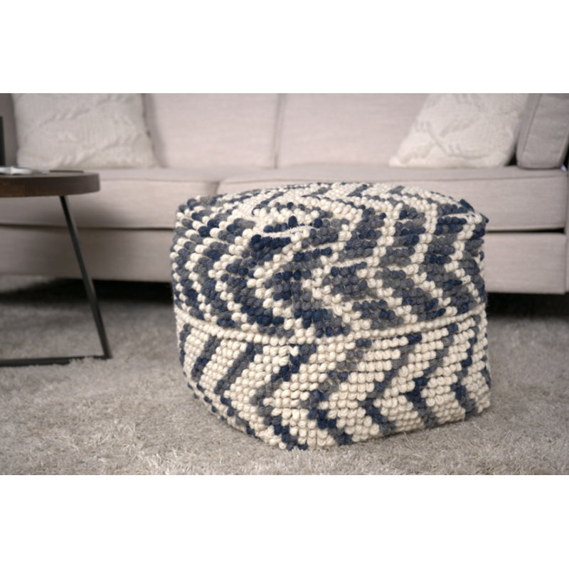 Pouf en laine et coton