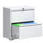 Classeur latéral blanc à 2 tiroirs avec serrure à clé, matériau laminé à froid, fonctionnement silencieux, classeur horizontal en acier Interlock, construction, dossiers réglables, glissières-131255677