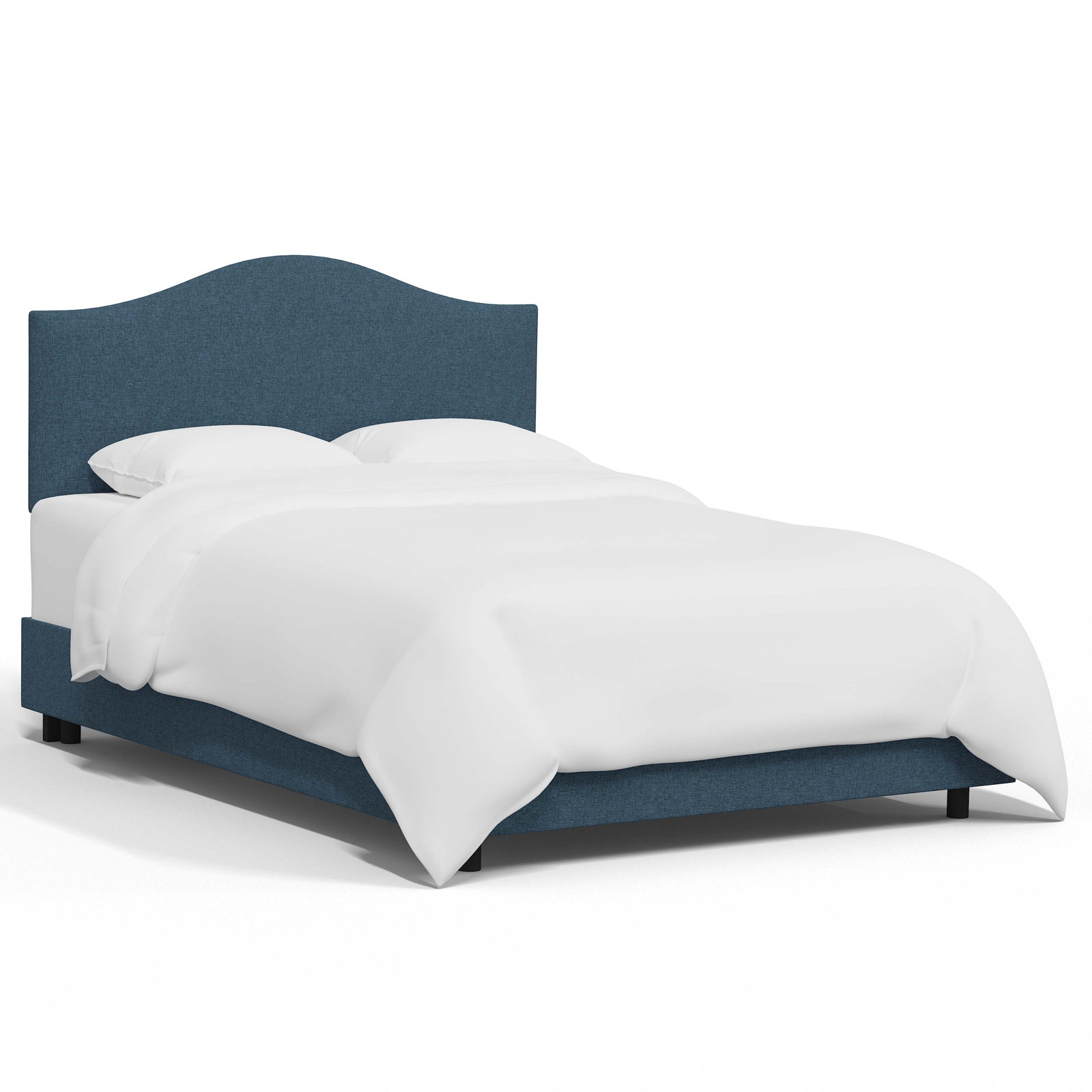 Morris Upholstered Standard Bed, Queen, Zuma Navy Textured Linen