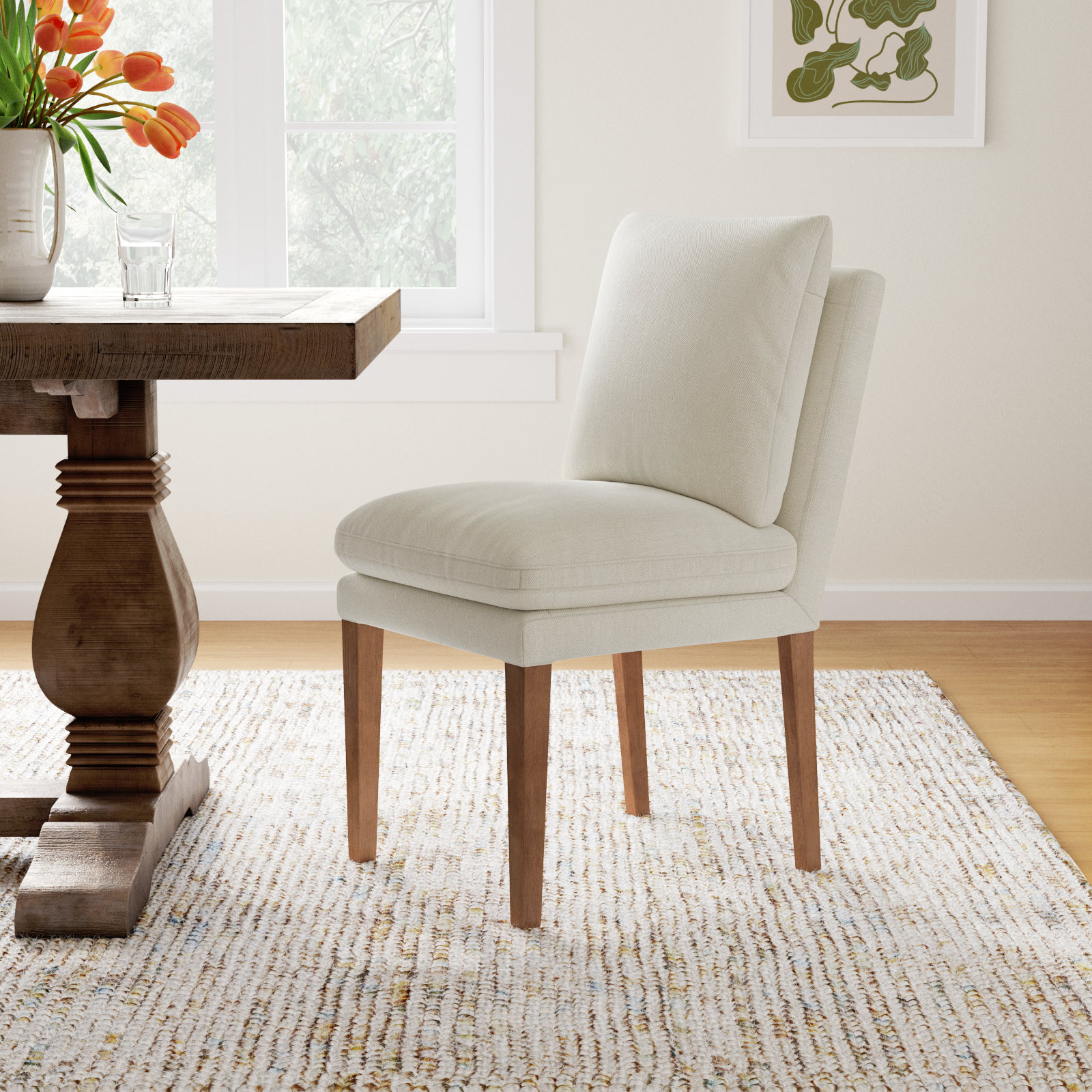 Brinley Parsons Dining Chair, Milo Linen Chenille
