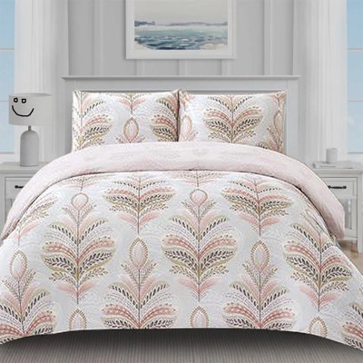 Modern Stylish 100% Cotton Rich 3pcs Floral Duvet Cover Sets Luxurious Flowers & Branches Pattern, Botanical Comforter Cover Sets with Button Closure