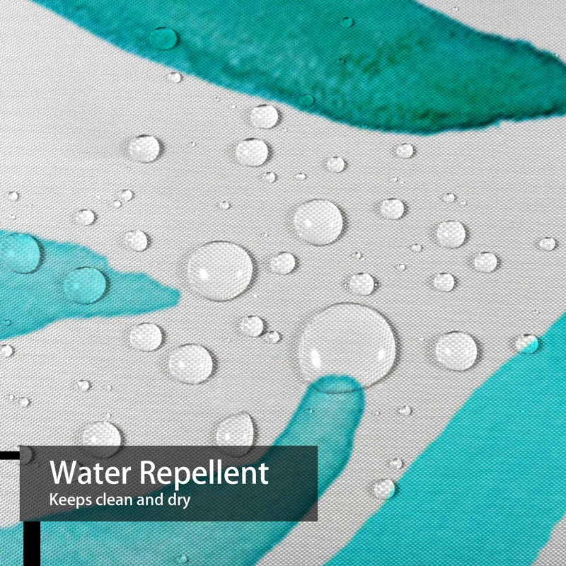 Rideau de douche aquarelle à mur vert botanique avec 12 crochets, L 72 po x l 84 po