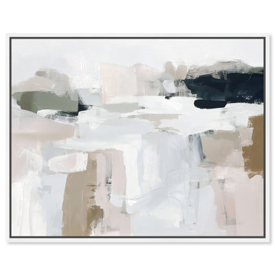 «Slate Grey Sea I», reproduction d'art sur toile par Art Remedy, cadre blanc, 36 x 30
