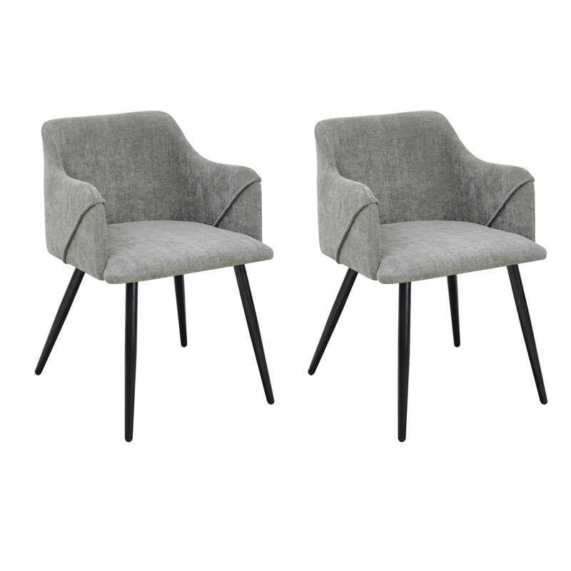 Sofiya 47cm H Upholstered Armchair, Grey, Black