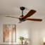 Ventilateur de plafond en bois 72 pouces avec télécommande, noir classique, moteur à courant continu réversible, profil bas, sans lumière, pour les grandes pièces