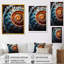 Bleu et jaune hypnotique abstrait en spirale II - spirales abstraites, art mural-1650621390-1873986386