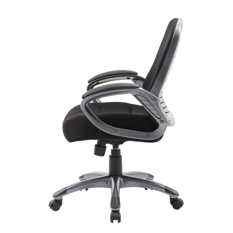 ErgoComfort High Back Swivel Task Chair with Mesh & Leather Accents