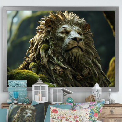 «Enchanted Lion Wilderness Fantasy» sur toile