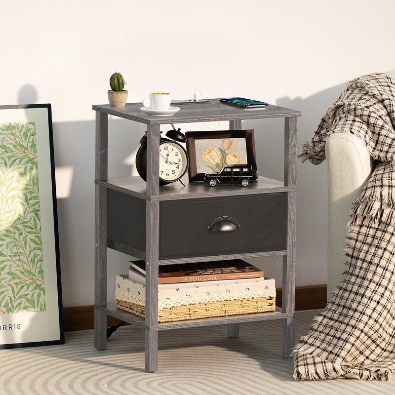 Casabonne End Table Set with Storage and Built-In Outlets