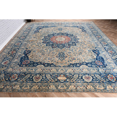 Oversize Vintage Turkish Rug in Beige Highly Decorative Anatolian Wool Rug Ideal for Living Room Spaces